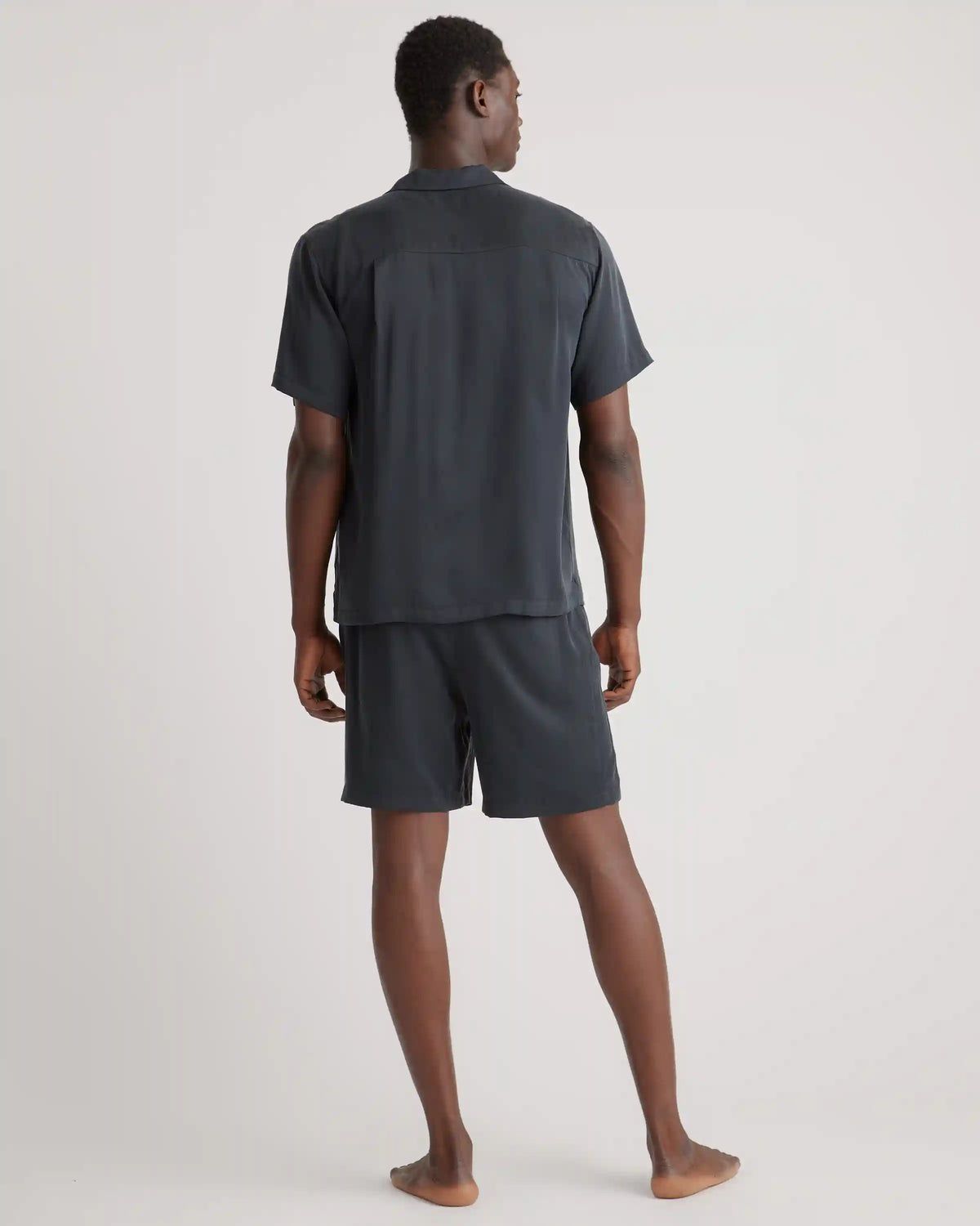 100% Washable Silk Button Down Short Set