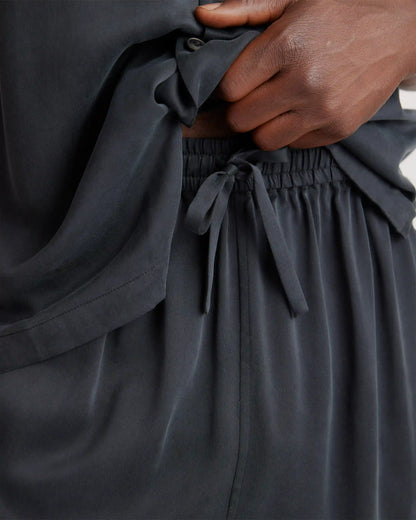 100% Washable Silk Button Down Short Set