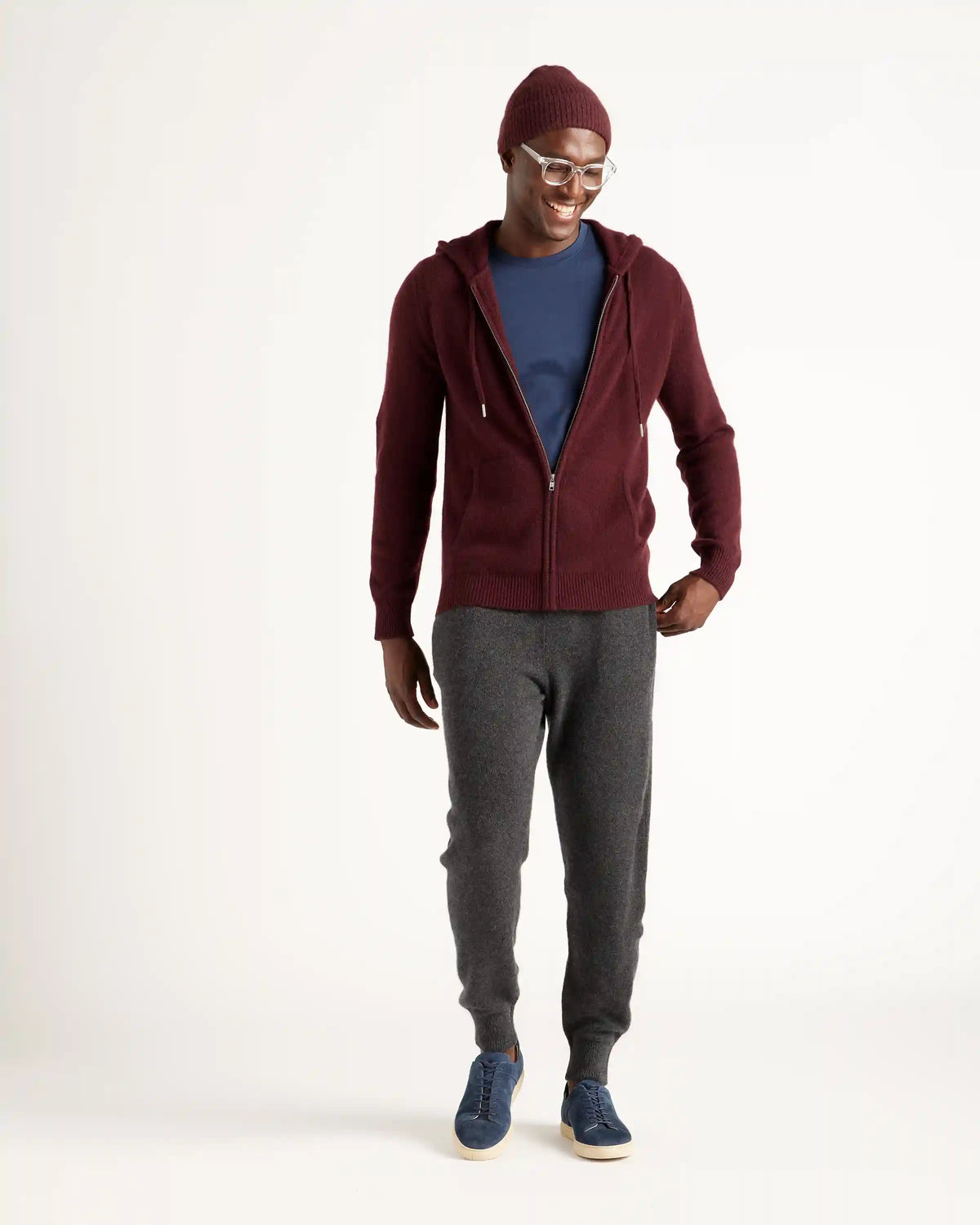 Mongolian Cashmere Full-Zip Hoodie