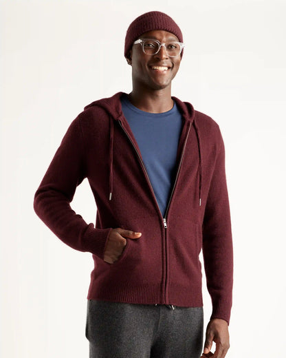 Mongolian Spring Cashmere Full-Zip Hoodie