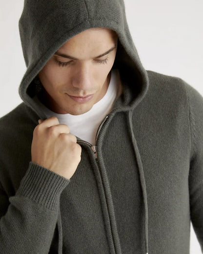 Mongolian Cashmere Full-Zip Hoodie