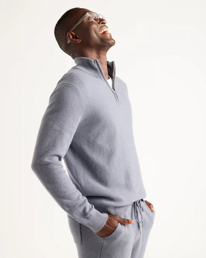 Mongolian Spring Cashmere Quarter Zip Sweater