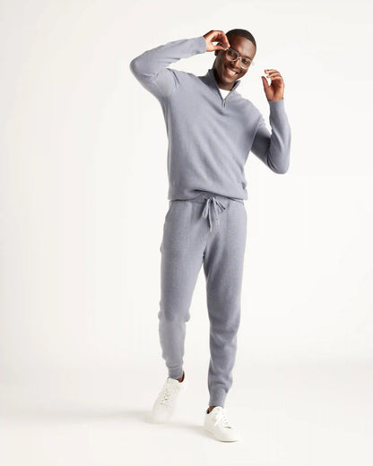 Mongolian Cashmere Quarter Zip Sweater