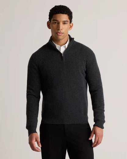 Mongolian Cashmere Quarter Zip Sweater