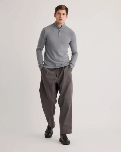 Mongolian Cashmere Quarter Zip Sweater