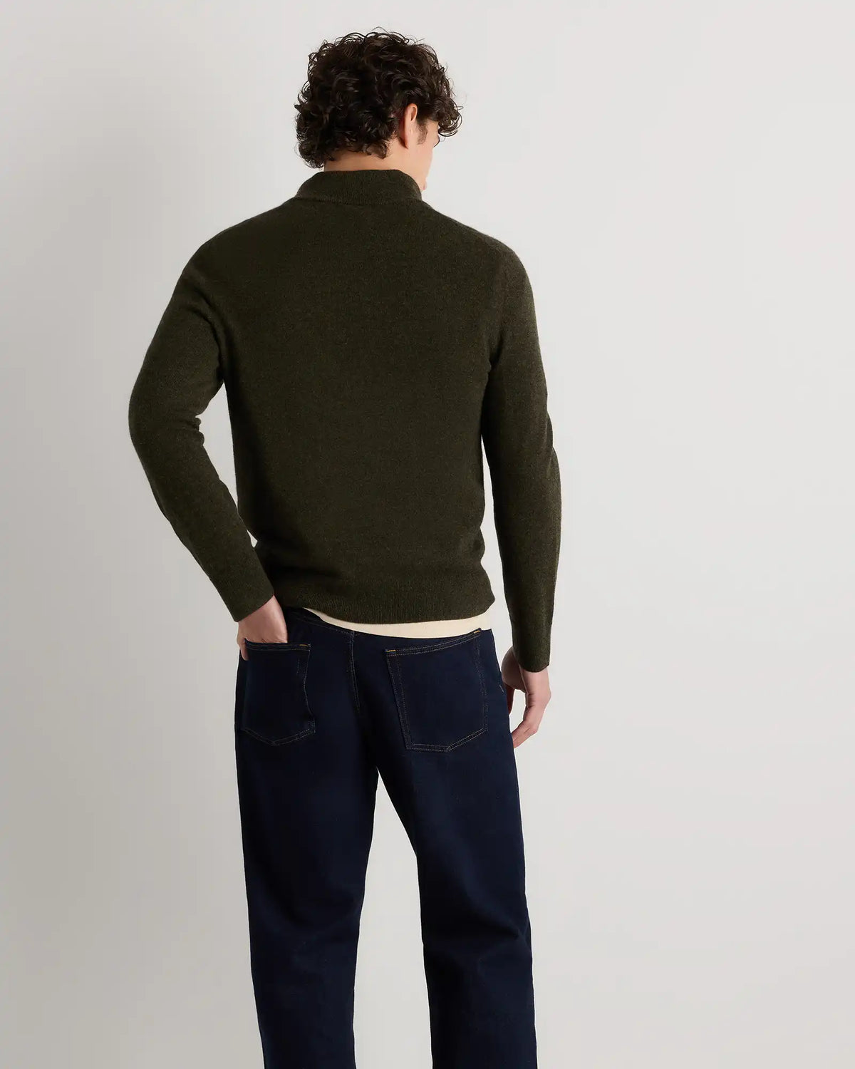 Mongolian Cashmere Quarter Zip Sweater