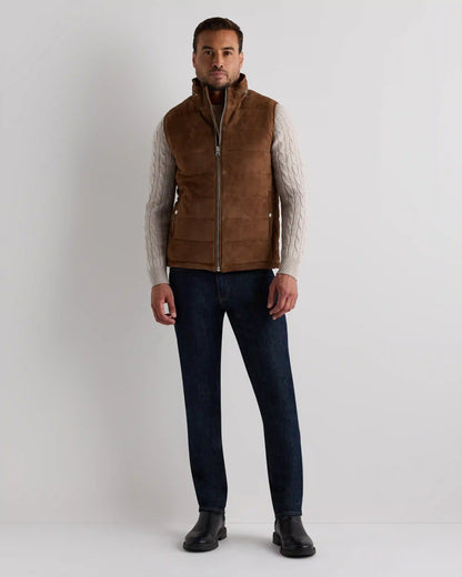 100% Suede Puffer Vest