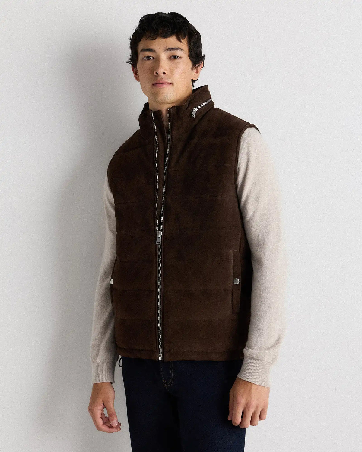 100% Suede Puffer Vest