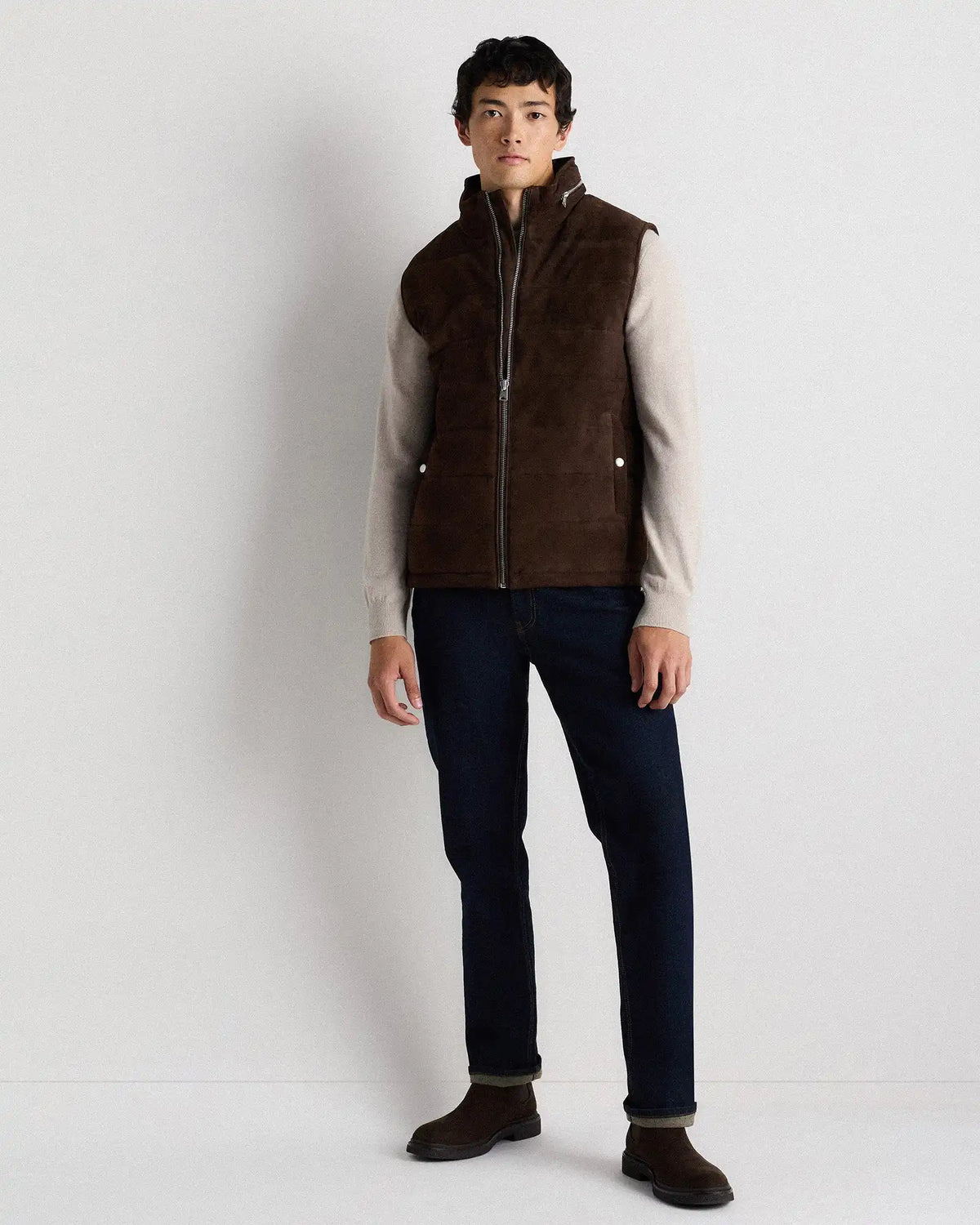 100% Suede Puffer Vest