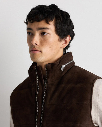 100% Suede Puffer Vest
