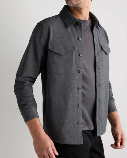 Cotton Pique Knit Overshirt