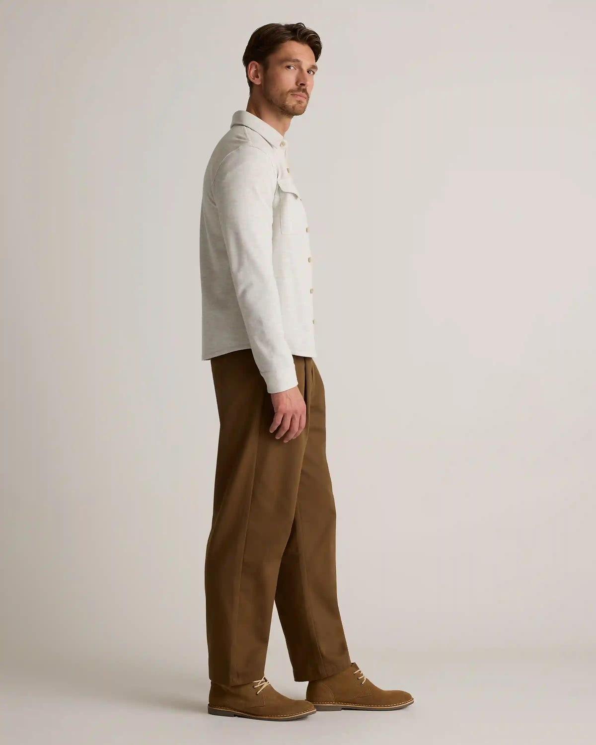Cotton Pique Knit Overshirt