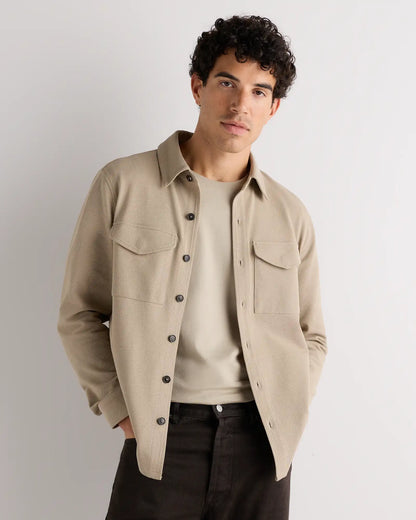 Cotton Pique Knit Overshirt