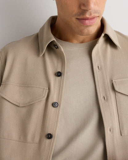 Cotton Pique Knit Overshirt