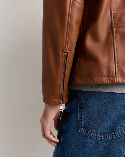 100% Washed Leather Moto Jacket