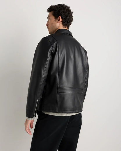100% Washed Leather Moto Jacket