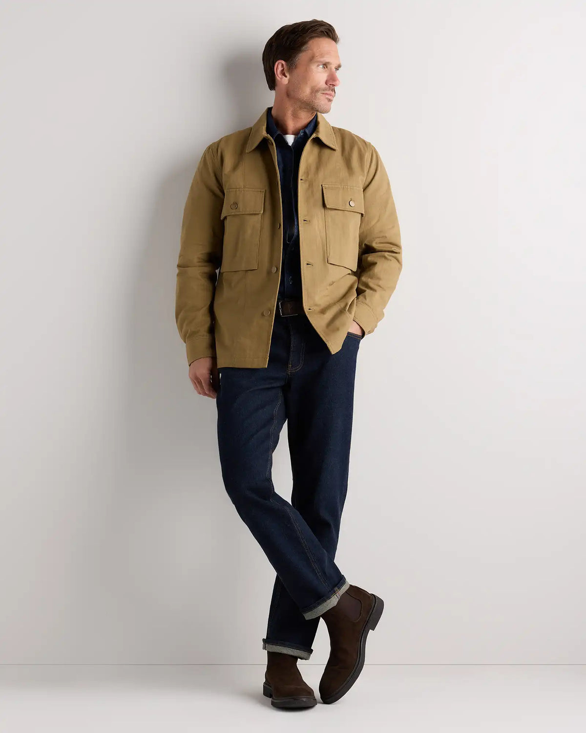 100% Organic Herringbone Twill Shirt Jacket