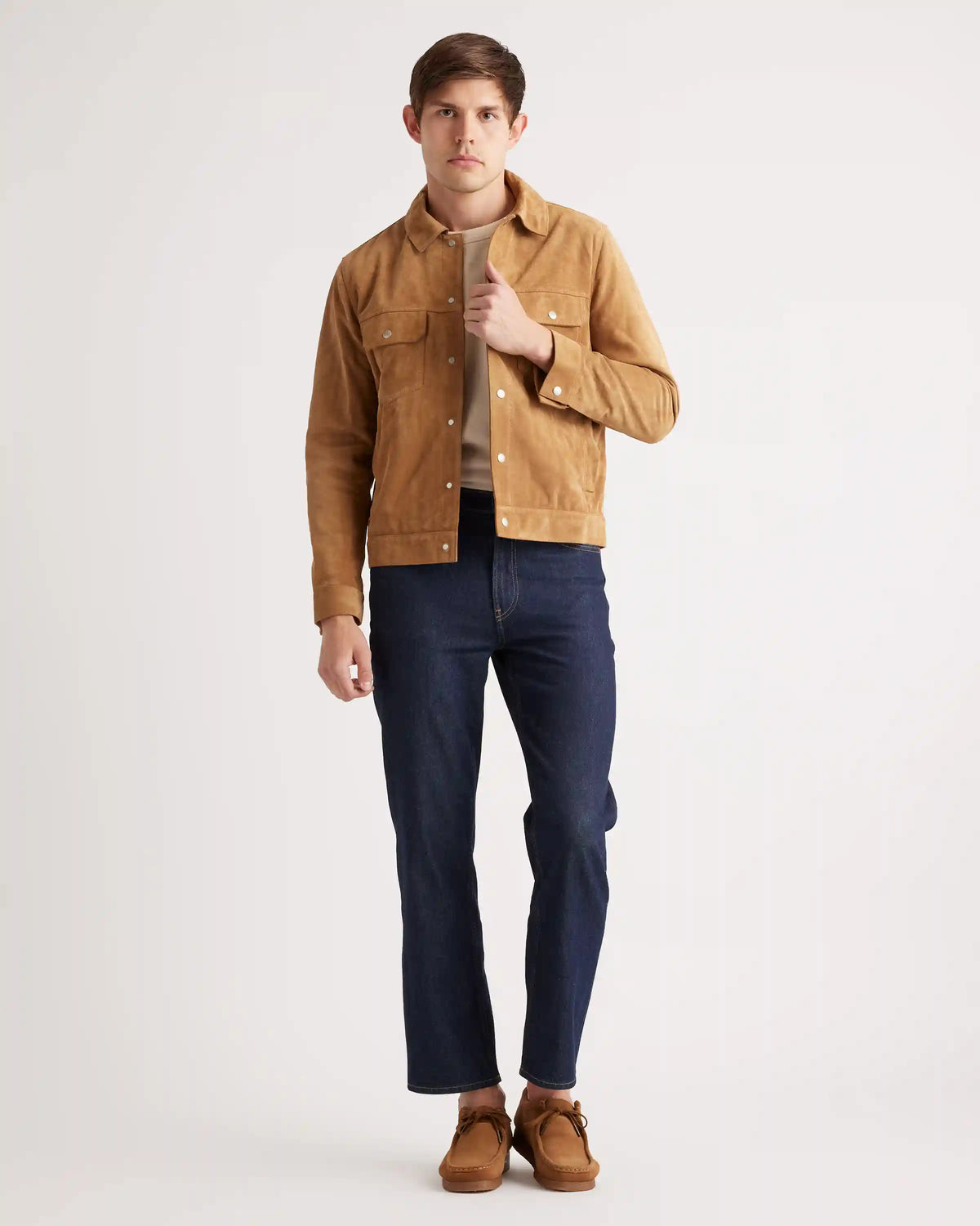 Italian Suede Trucker Jacket
