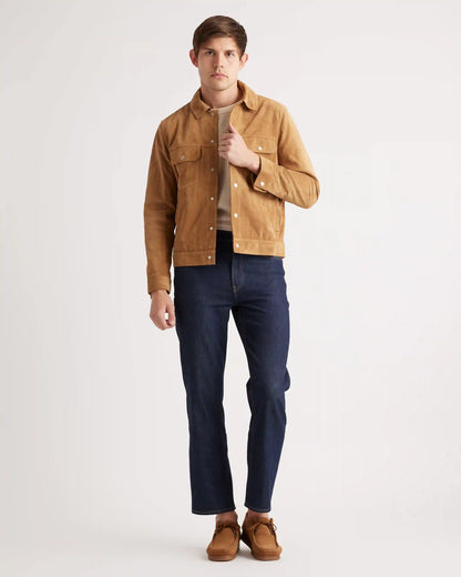 Italian Suede Trucker Jacket