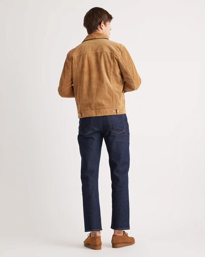 Italian Suede Trucker Jacket