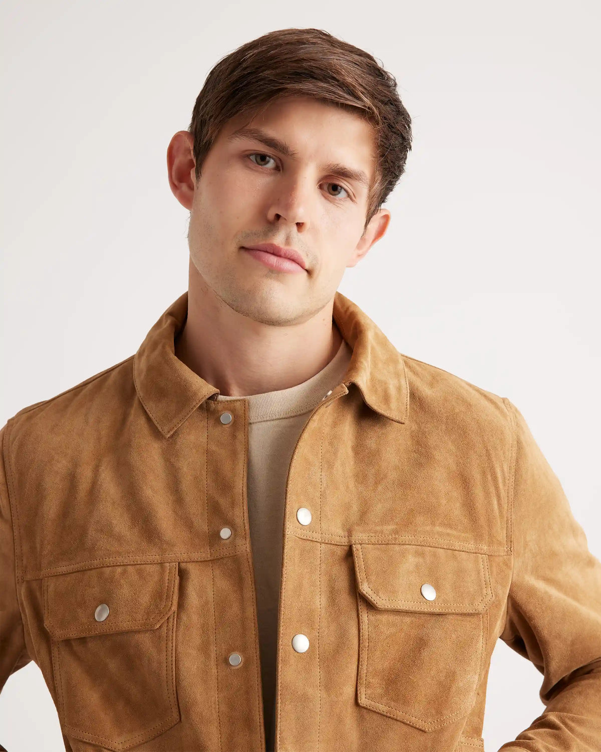 Italian Suede Trucker Jacket