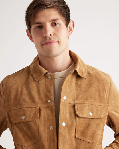 Italian Suede Trucker Jacket