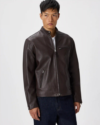 100% Leather Café Racer Jacket