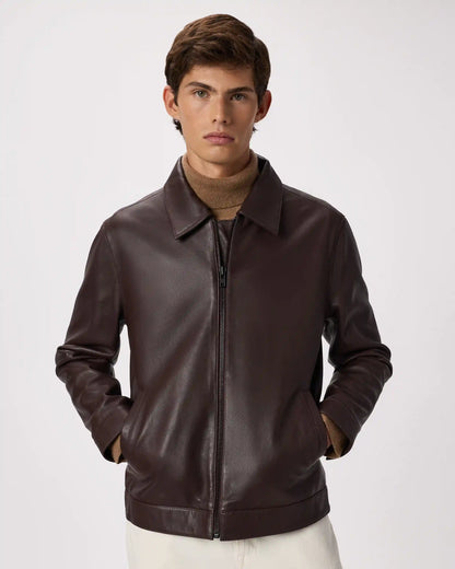 100% Leather Harrington Jacket