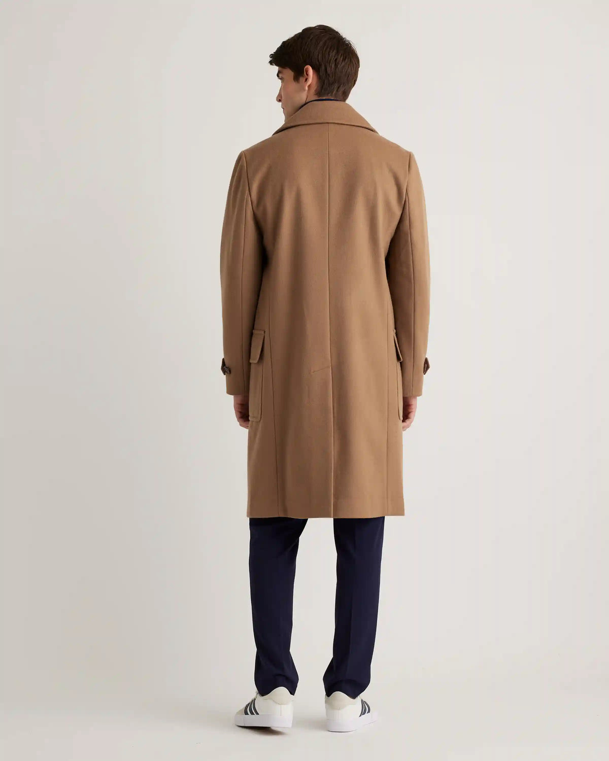 Italian Wool Double-Breasted Officer Topcoat