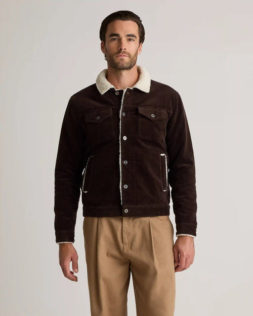 Organic Stretch Corduroy Sherpa-Lined Trucker Jacket