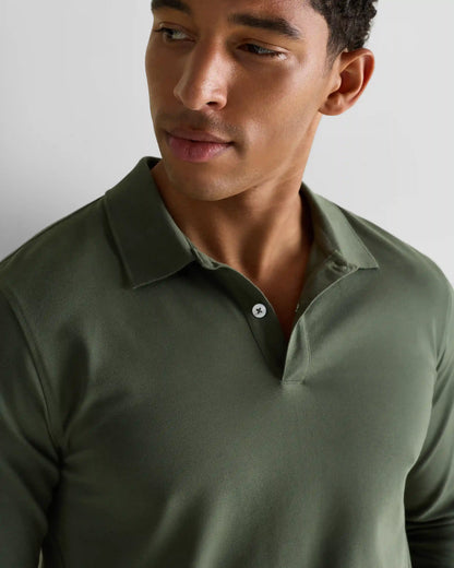 Organic Cotton Long Sleeve Pique Polo