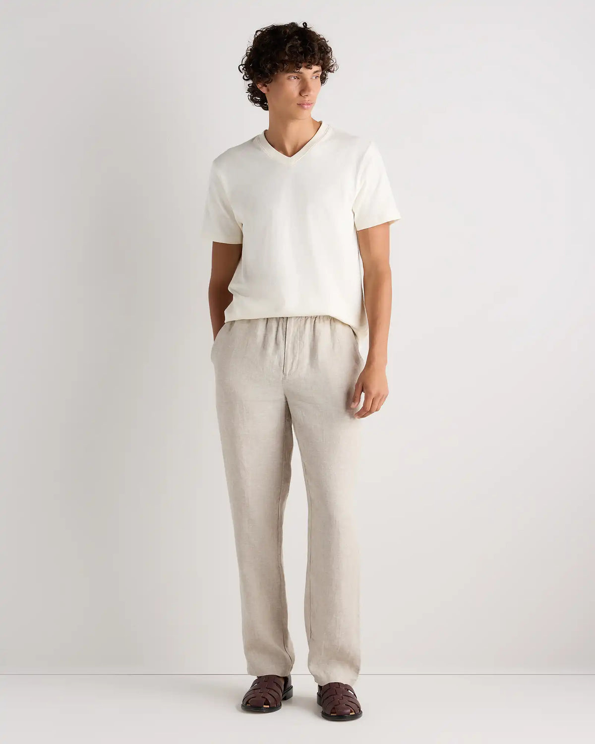 100% Organic Cotton Slub V-Neck Tee