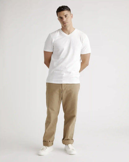 100% Organic Cotton Slub V-Neck Tee