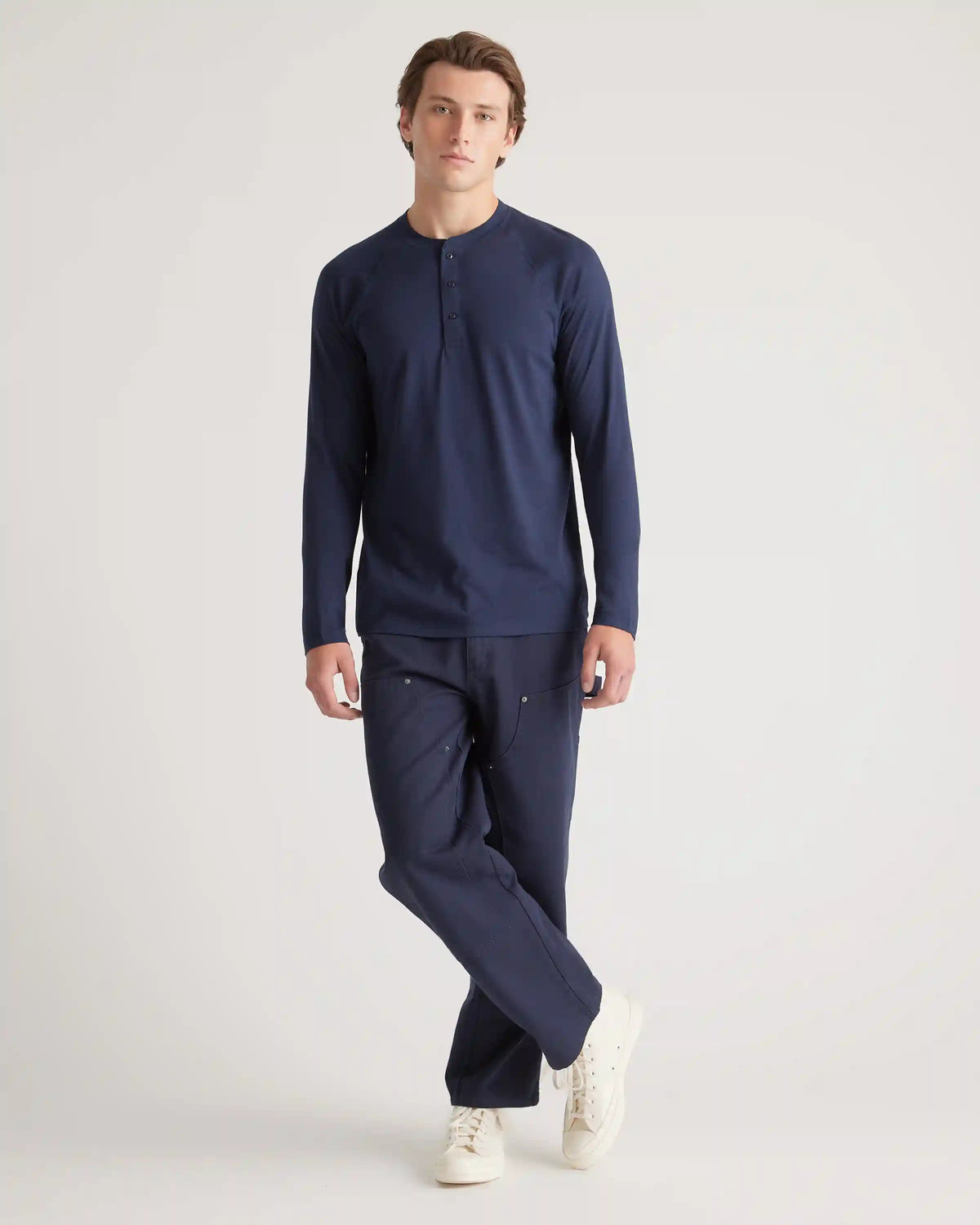 Cotton Modal Long Sleeve Henley Tee