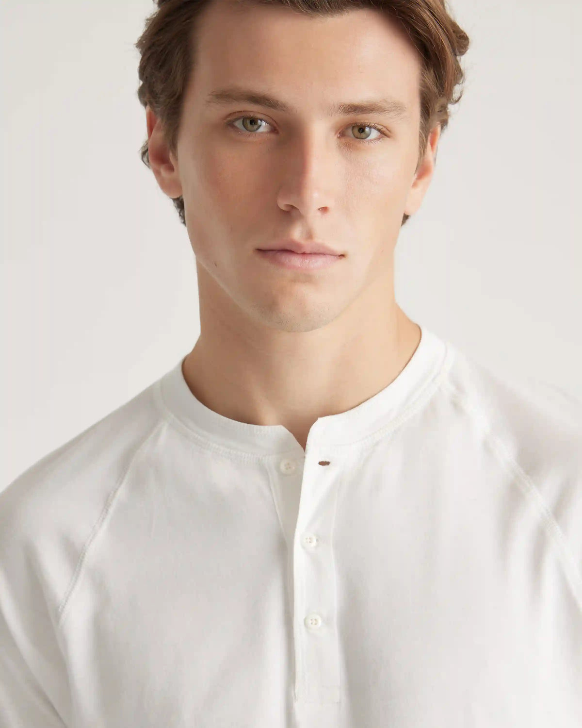 Cotton Modal Long Sleeve Henley Tee