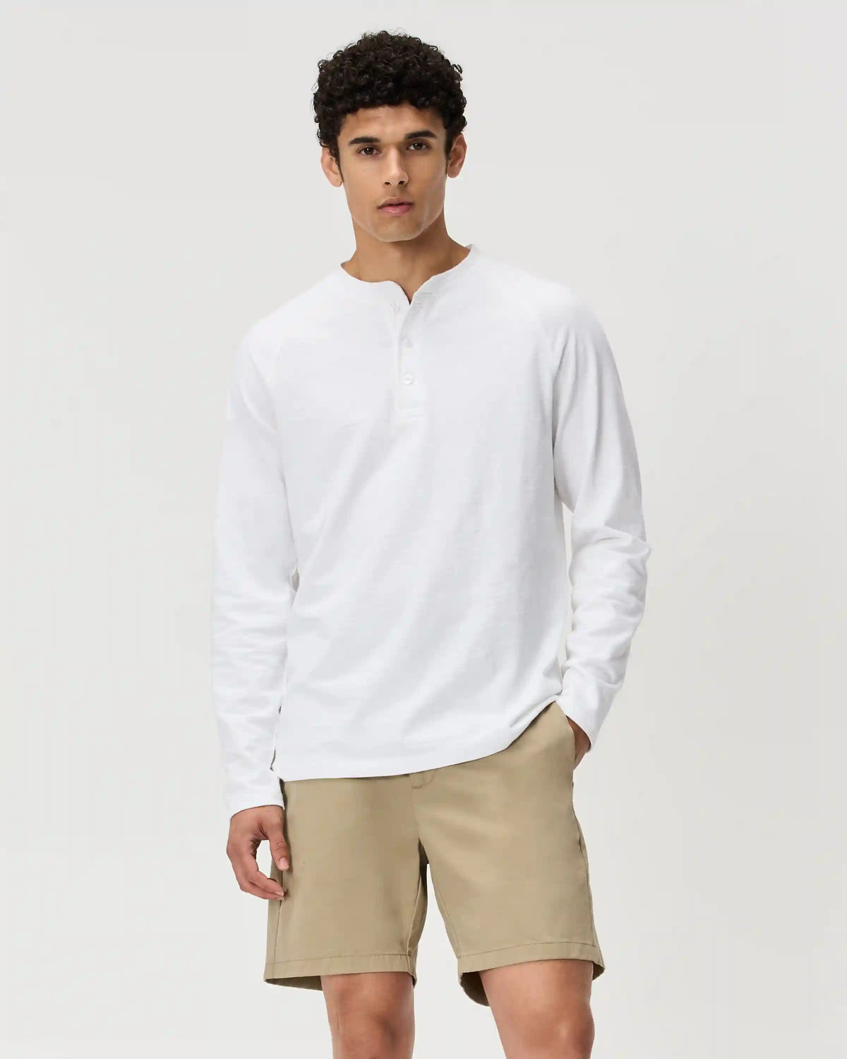 100% Organic Cotton Slub Long Sleeve Henley