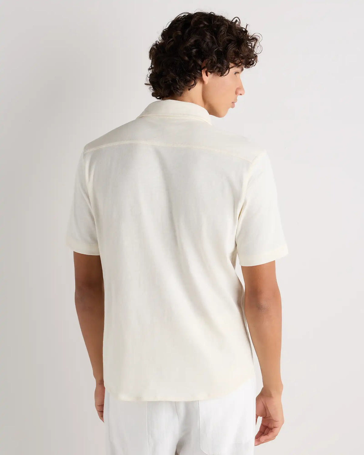 100% Organic Cotton Slub Short Sleeve Button Up Shirt