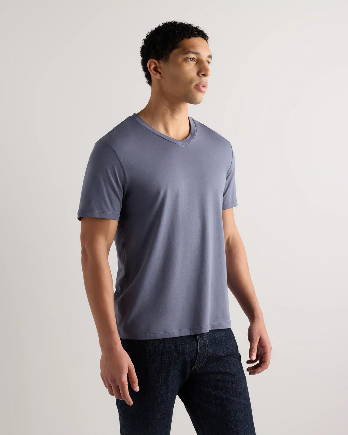 100% Pima Cotton Luxe Touch V-Neck Tee