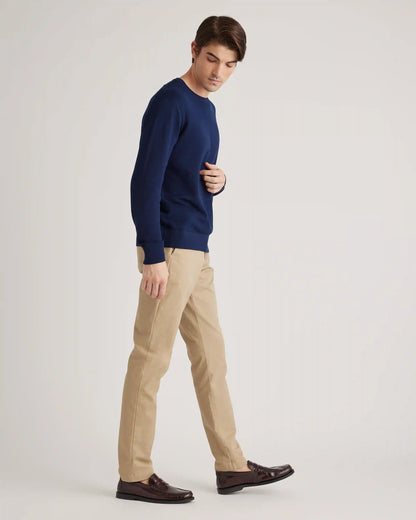 Organic Cotton-Silk Pique Crewneck Sweater