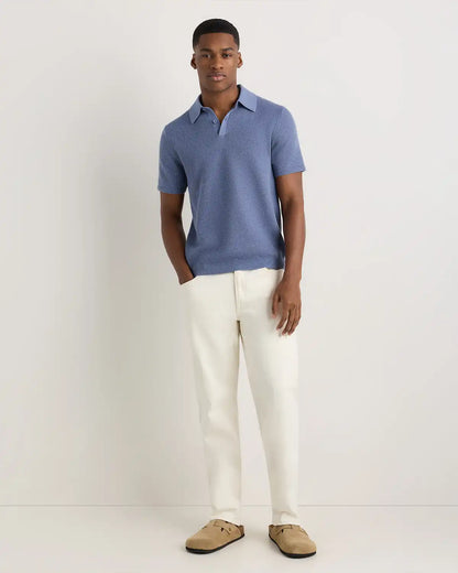 100% Organic Cotton Mesh-Stitch Sweater Polo