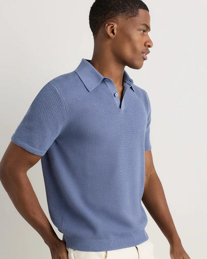 100% Organic Cotton Mesh-Stitch Sweater Polo