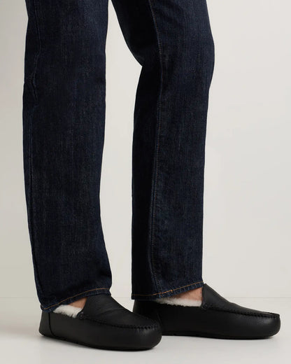 Italian Leather Handstitched Moccasin Slipper