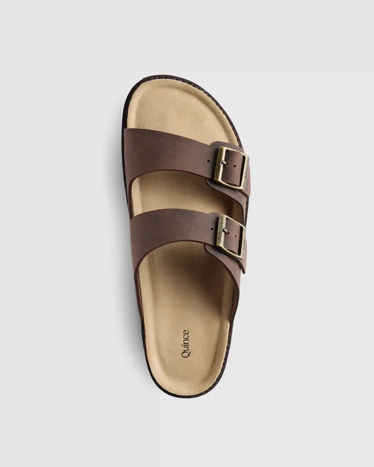 Nubuck Leather Double Buckle Slide