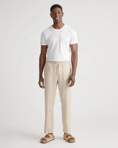 100% European Linen Drawstring Beach Pants