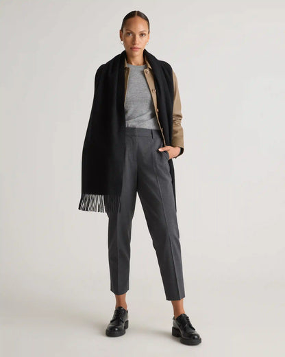 Mongolian Cashmere Woven Fringe Scarf