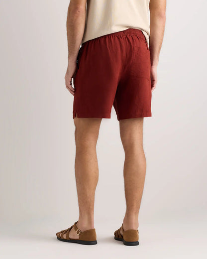 100% European Linen Drawstring Beach Shorts - 7"