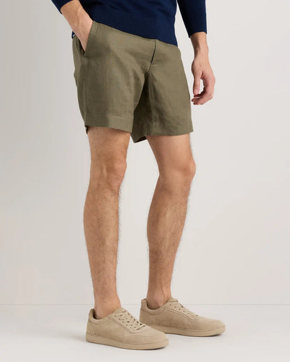 100% European Linen Trouser Shorts - 7"