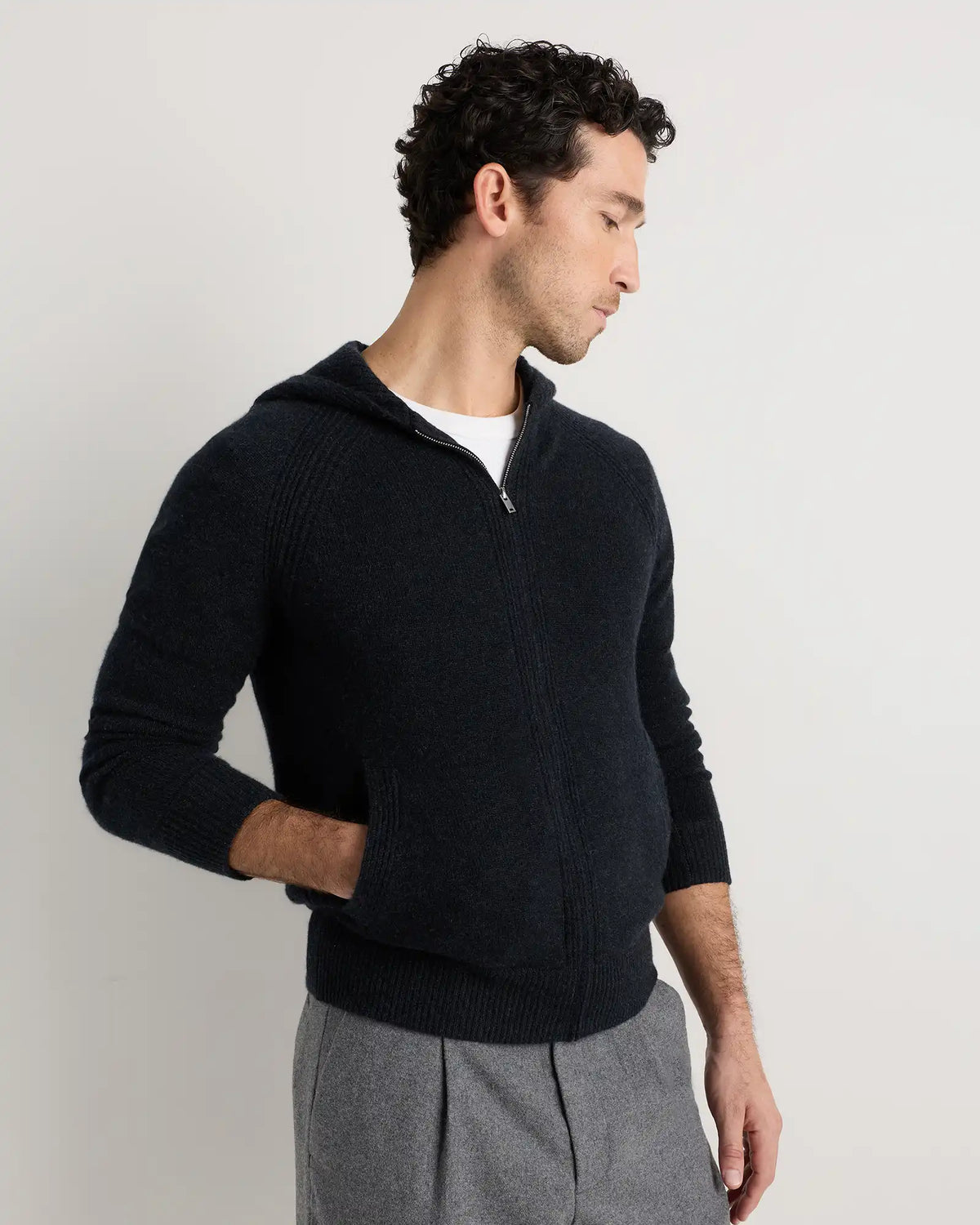 Luxe Baby Cashmere Bomber Hoodie