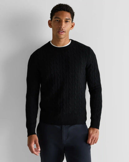 Mongolian Cashmere Classic Cable Crewneck Sweater