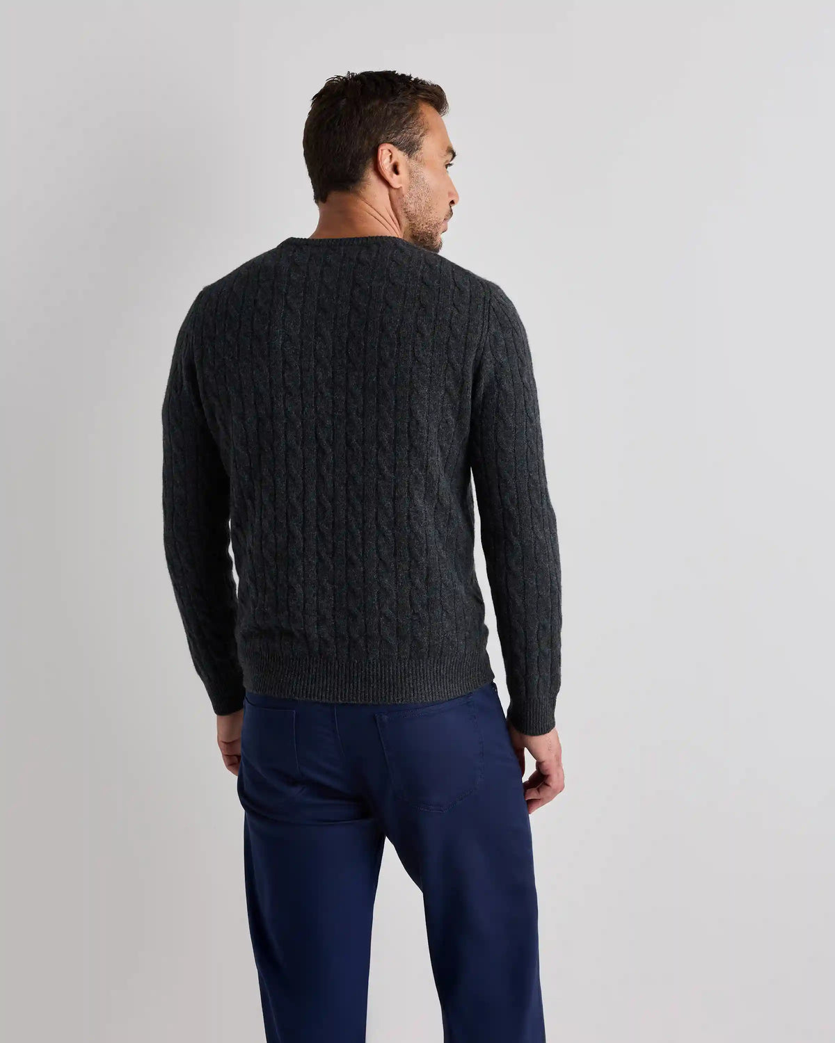 Mongolian Cashmere Classic Cable Crewneck Sweater